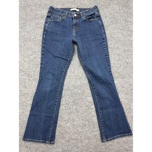 Levis 515 Bootcut Jeans Womens 4 Short Dark Wash Blue Denim Stretch 515-0217